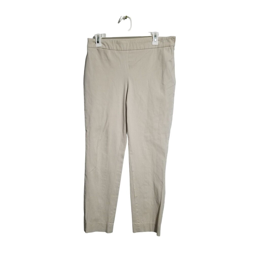 Talbots Dress Pants Womens 10 Beige Classic Side Zip Slim Career Stretch 31x30